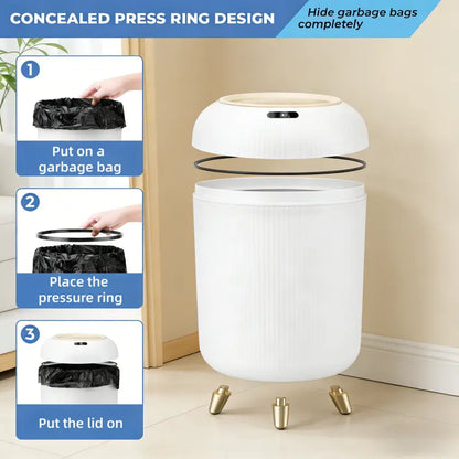 Auto-Seal Touchless Modern Trash Can