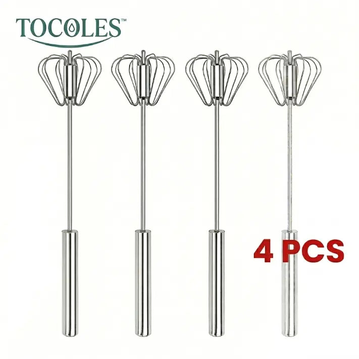 Stainless Steel Hand-Push Rotary Whisk