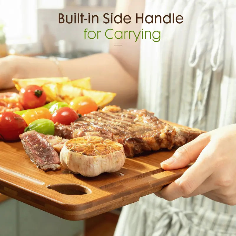 4-Piece Bamboo Chopping Board Set with Holder