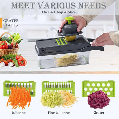 16-in-1 BPA-Free Stainless Steel Kitchen Gadget Food Chopper Utensils