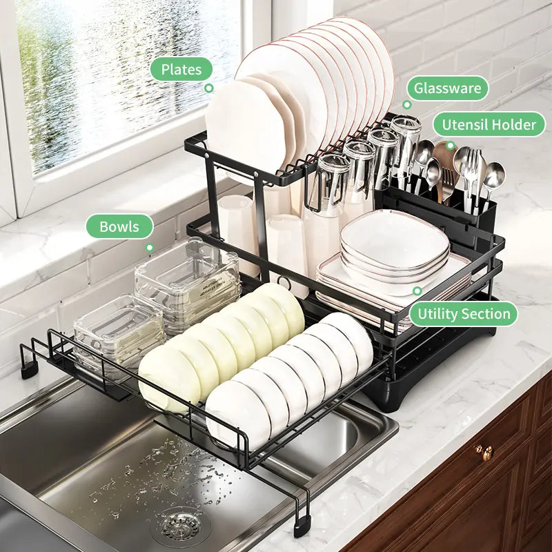 Foldable Over Sink Countertop Dish Drying Rack