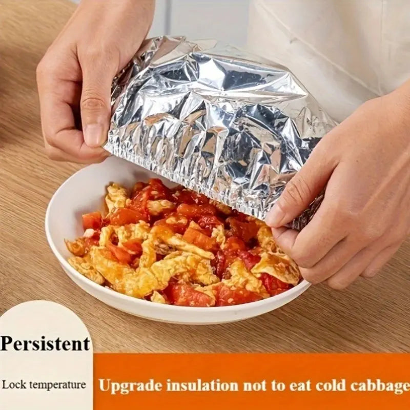 10pcs Food-Grade Reusable Aluminum Foil Heat Preservation Food Storage Covers