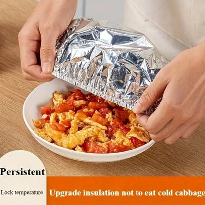 10pcs Food-Grade Reusable Aluminum Foil Heat Preservation Food Storage Covers