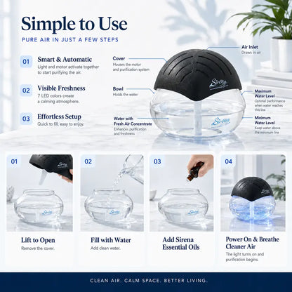 Black Original Air Purifier with Water Filter