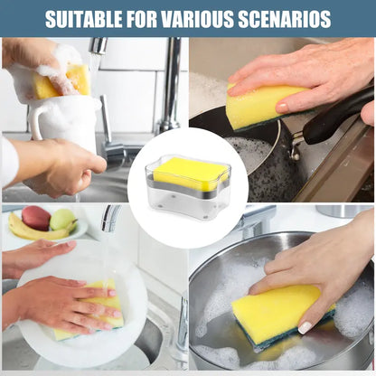 2-in-1 Soap Dispenser Pump & Sponge Holder Combo
