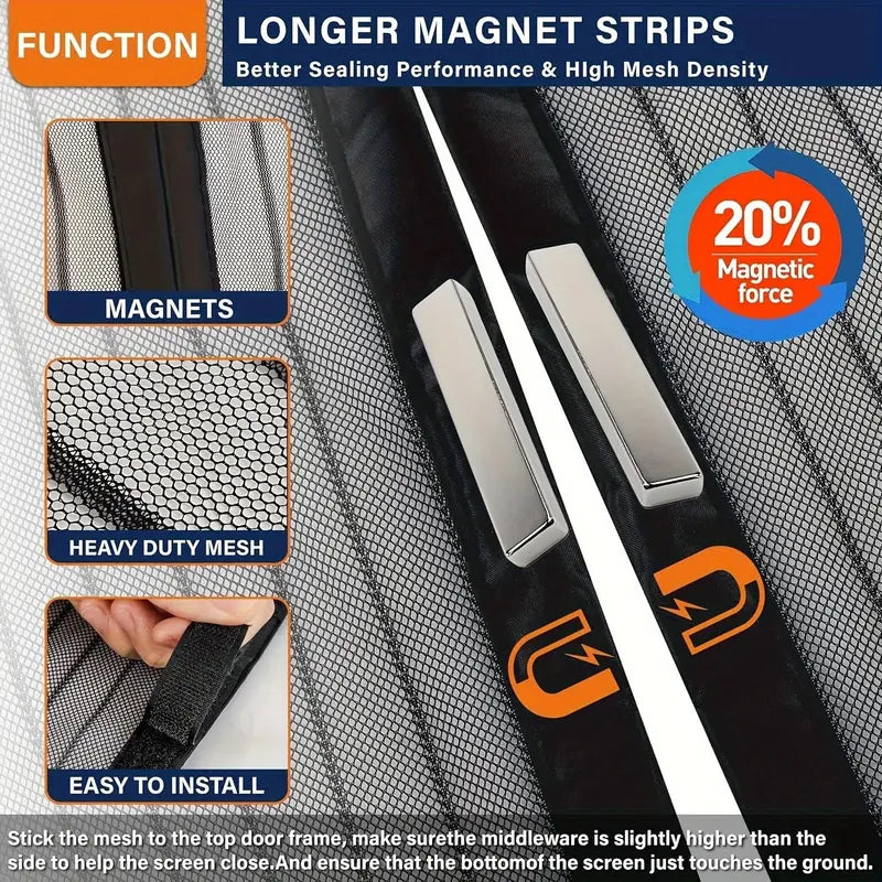 Self-Sealing Heavy-Duty Mesh Door Curtain