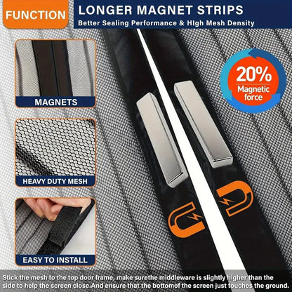 Self-Sealing Heavy-Duty Mesh Door Curtain