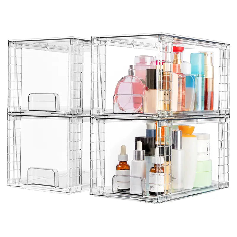 2-8 Pack 12in Stackable Undersink Storage Drawers