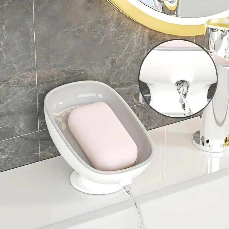 1-Piece Luxurious Adjustable Oval Self Draining Soap Dish with Drainage
