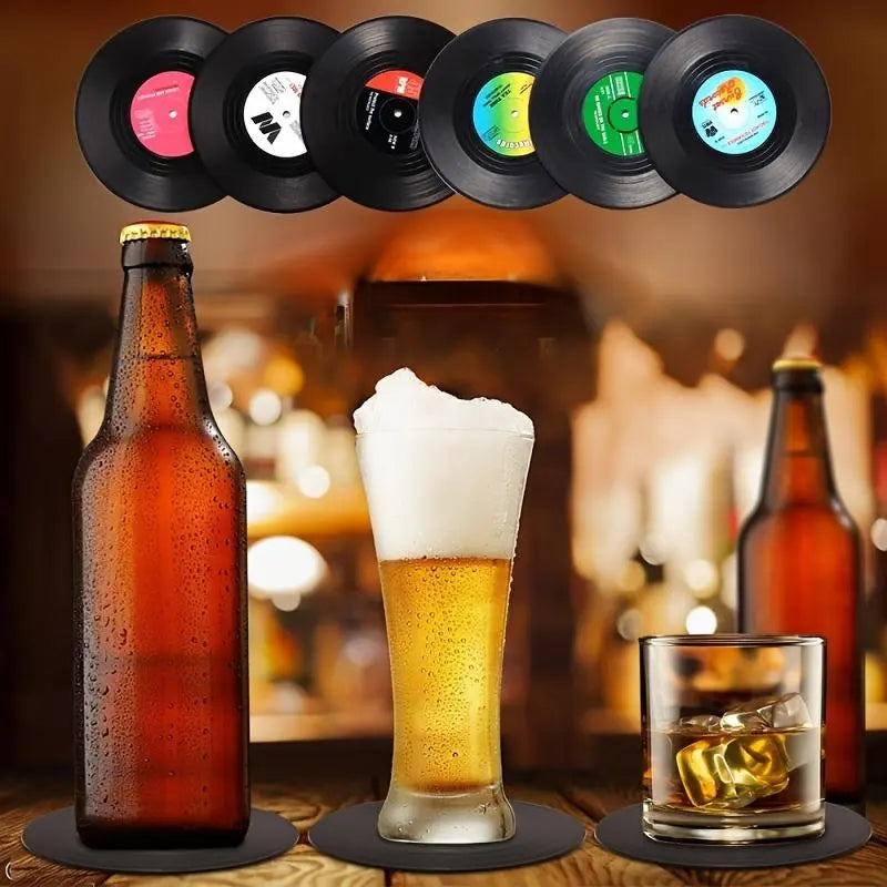 Retro Disc Design Drink Coaster