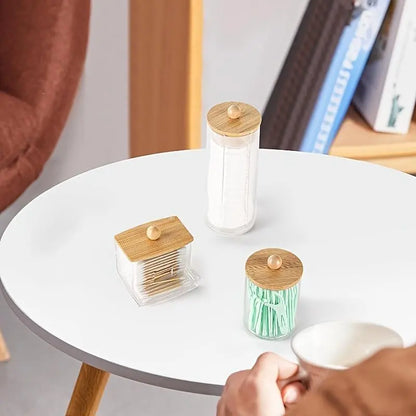 Clear Storage Jar with Wooden Lid
