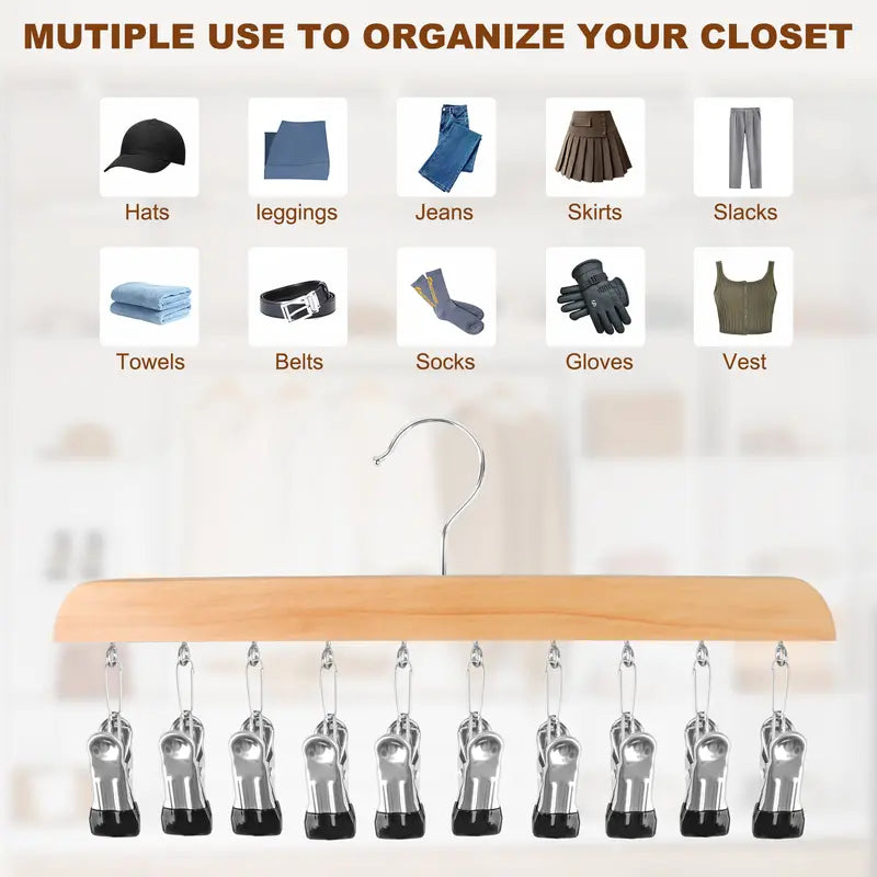 Legging Hanger for Closet Organizer with 10 Clips