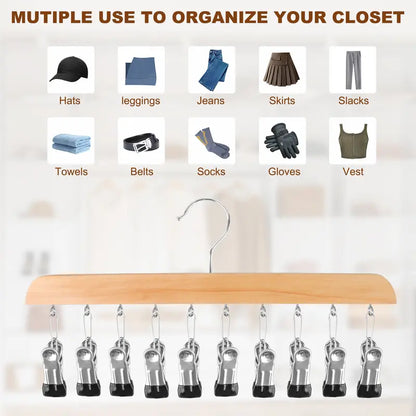 Legging Hanger for Closet Organizer with 10 Clips