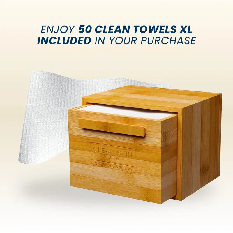 Luxe Bamboo box with Drawer + 50 XL Towels