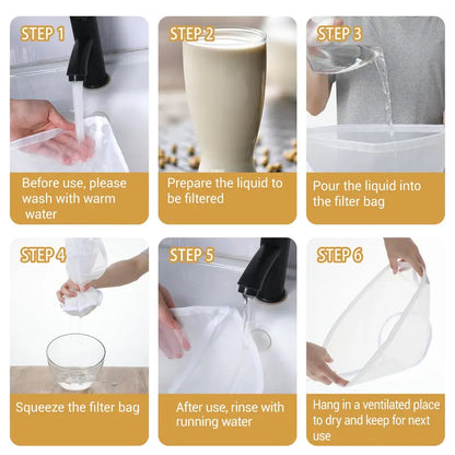 3PCS Bowl-Shaped Nylon Nut Milk Bag