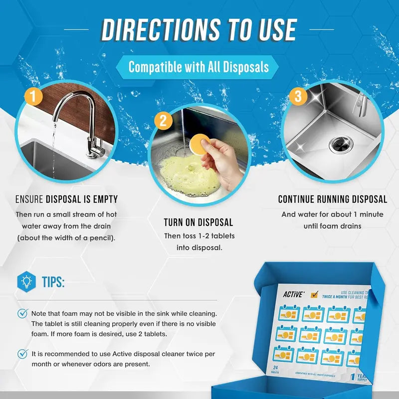 Garbage Disposal Cleaner Deodorizer Tablets