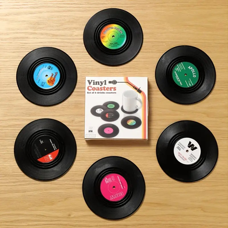 Retro Disc Design Drink Coaster