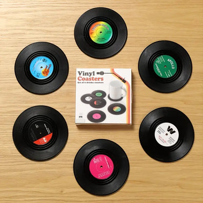 Retro Disc Design Drink Coaster