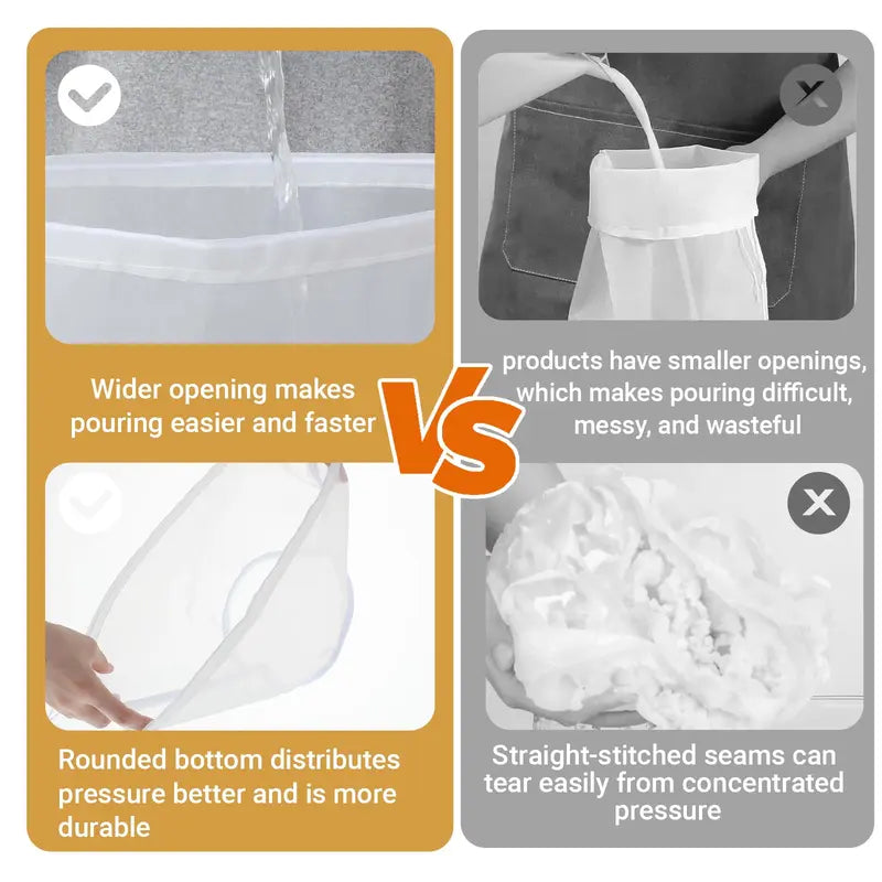 3PCS Bowl-Shaped Nylon Nut Milk Bag