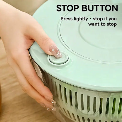 5.3 Qt Large Functional Plastic 3-in-1 Rotating Salad Spinner Set