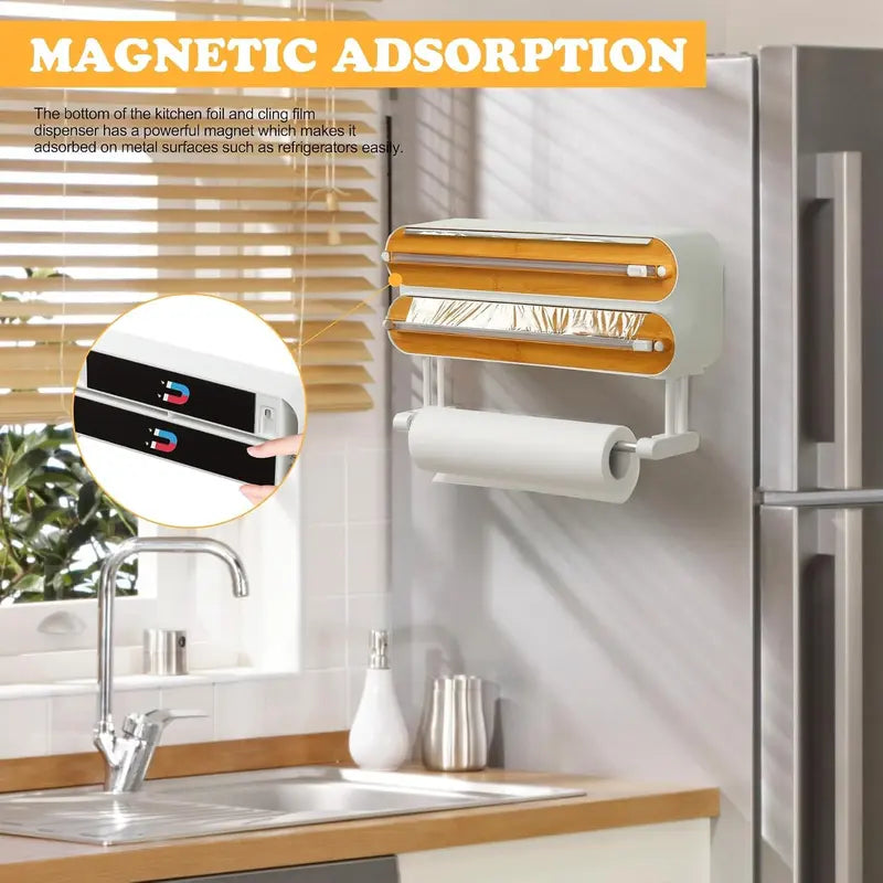 Three-In-One Wall-Mounted Food Wrap Cutter Box