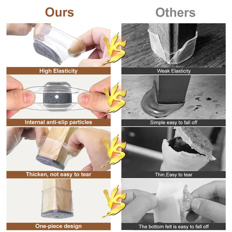 Square Chair Leg Floor Protectors
