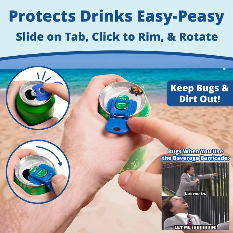 6PK New & Improved Beverage Barricade 2.0 Aluminum Can Lids