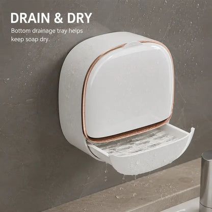 Wall-Mounted Bar Soap Container with Drain System