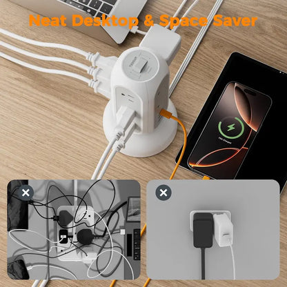 retractable extension cord power strip