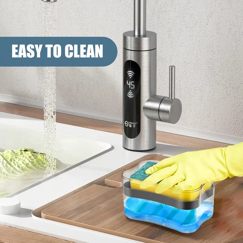 2-in-1 Soap Dispenser Pump & Sponge Holder Combo