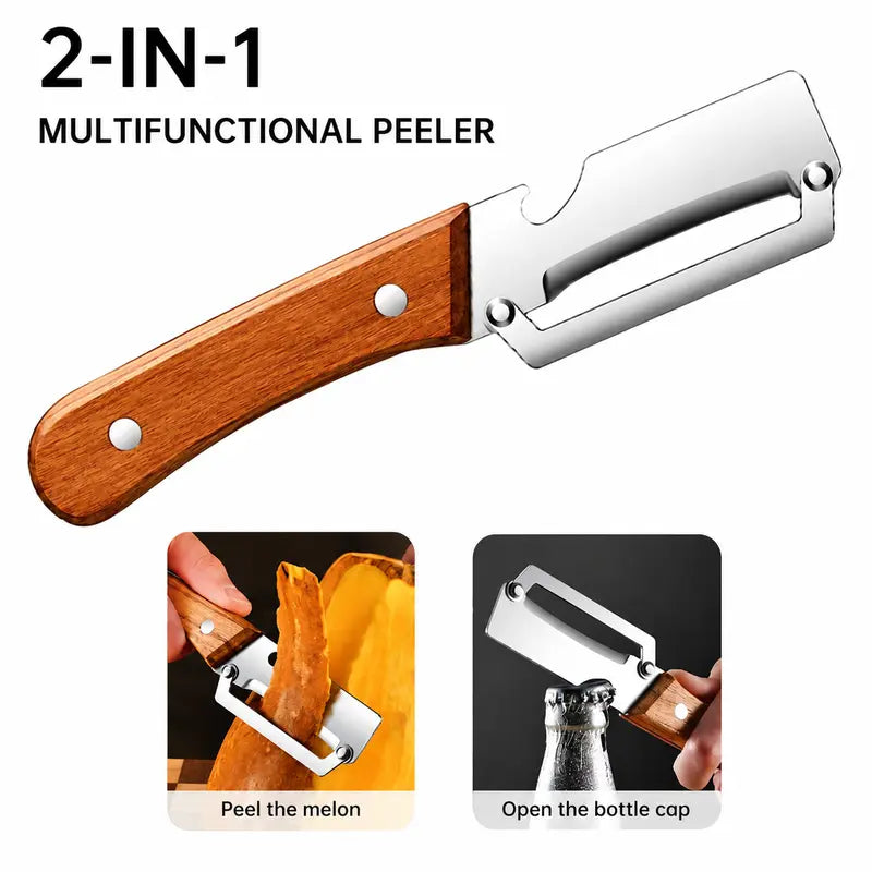 Wood Handle Multifunction Kitchen Peeler