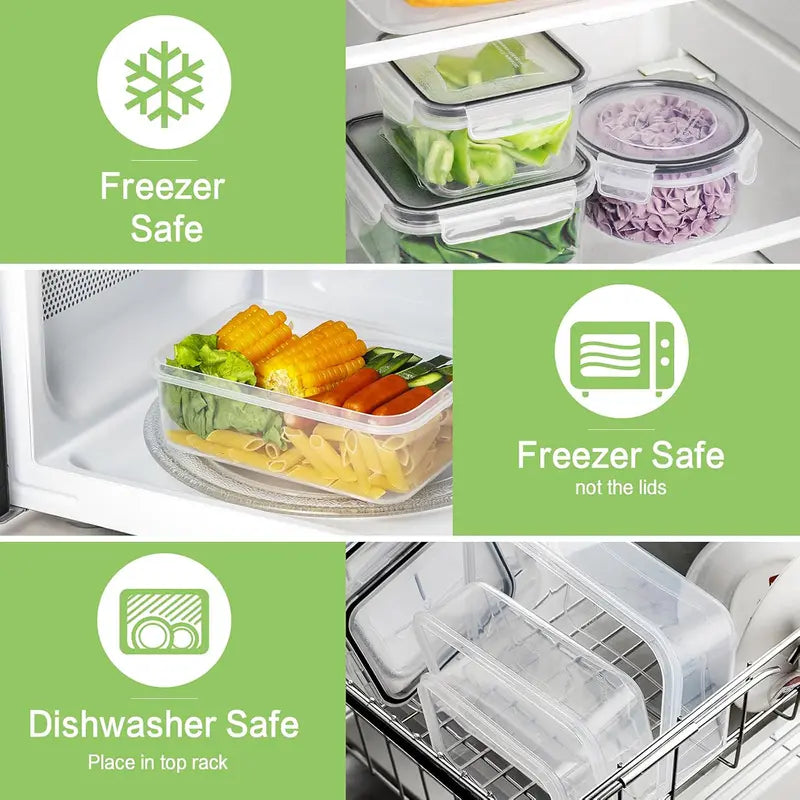 12/24pcs Reusable Leak-Proof Food Storage Containers