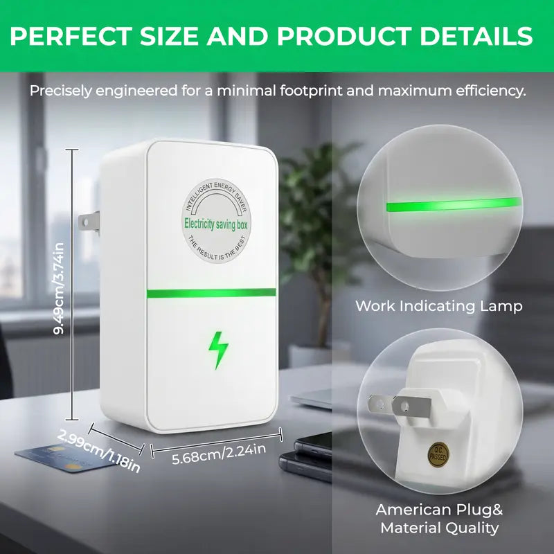 Indoor Plug-In Power Saver Box with US Outlet Wall Plug