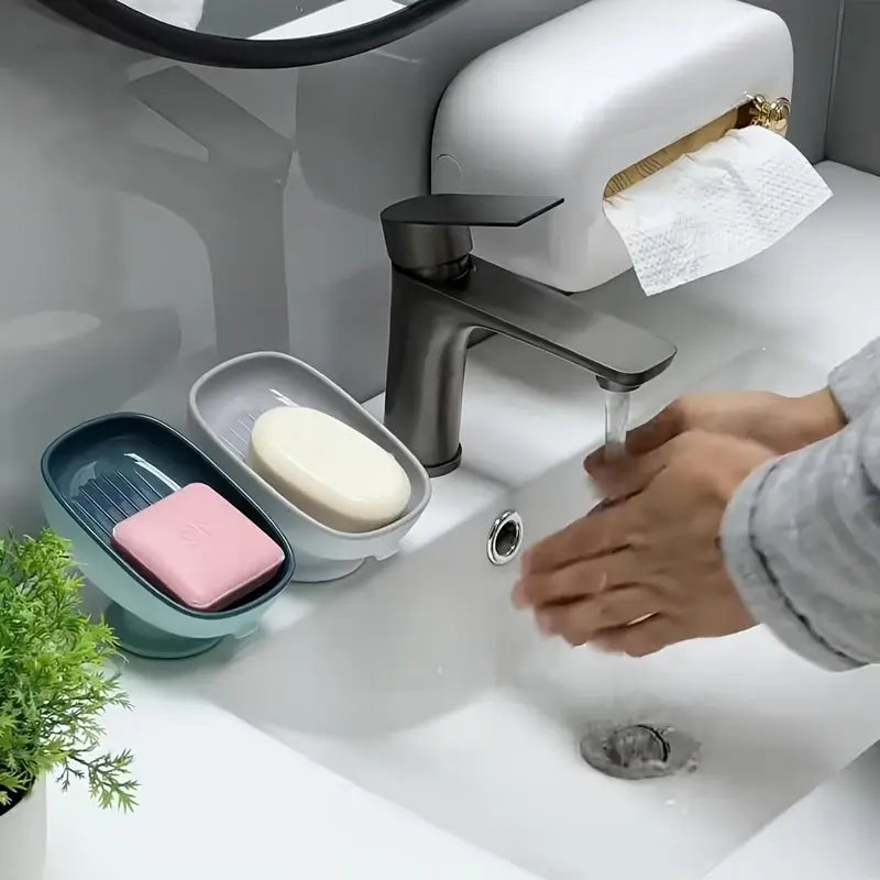 1-Piece Luxurious Adjustable Oval Self Draining Soap Dish with Drainage