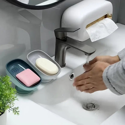 1-Piece Luxurious Adjustable Oval Self Draining Soap Dish with Drainage