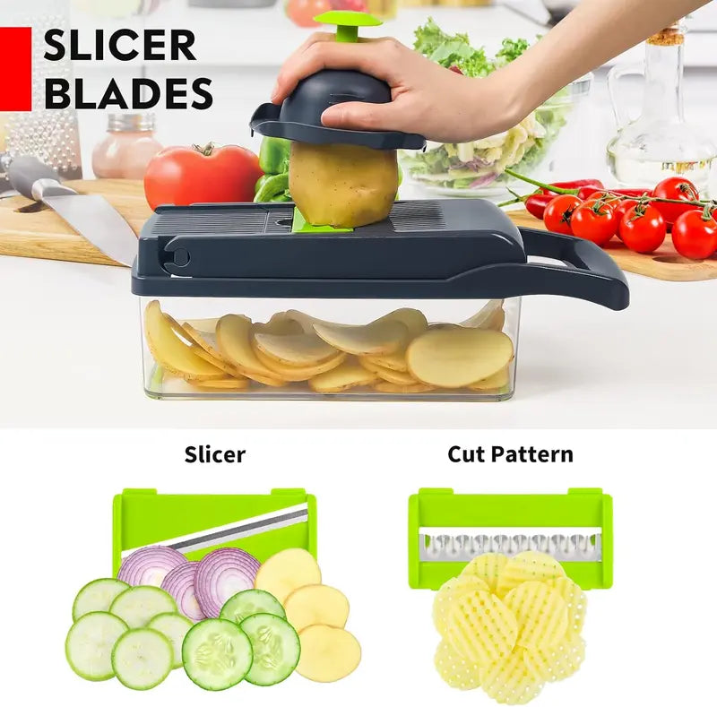 16-in-1 BPA-Free Stainless Steel Kitchen Gadget Food Chopper Utensils