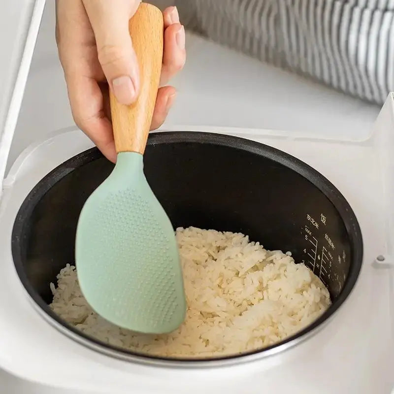 Silicone Spoon with Wooden Handle