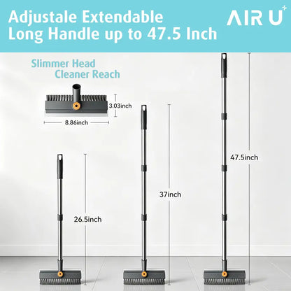 AIR U 3-in-1 Floor Scrub Brush with Long Handle