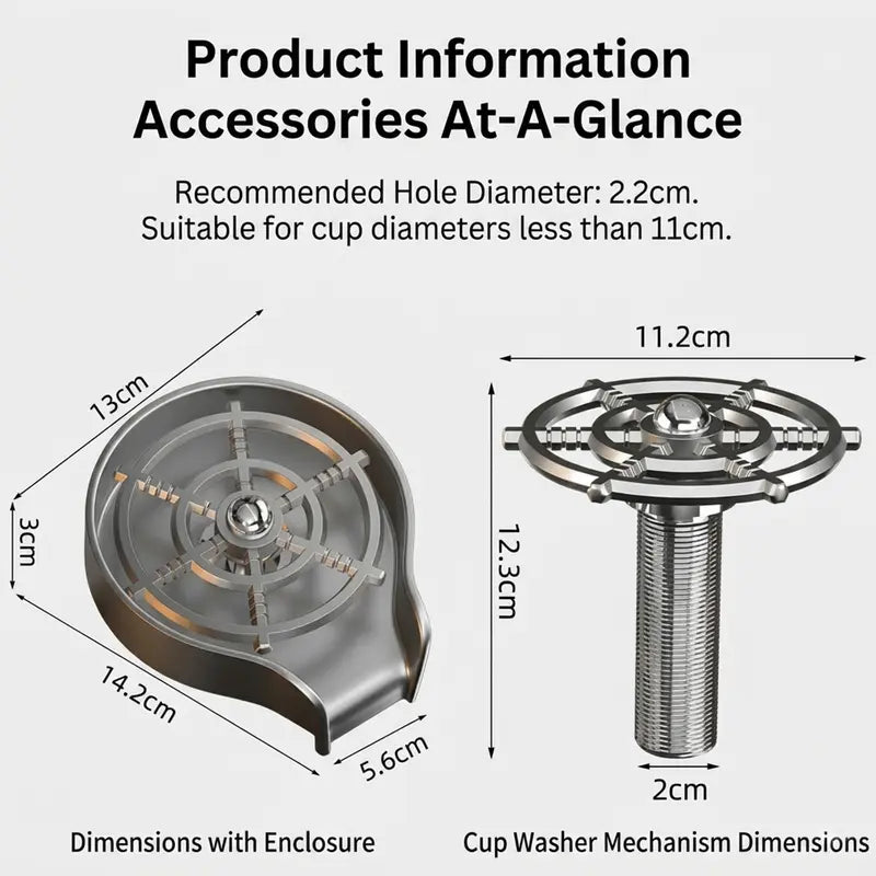 Stainless Steel High-Pressure Automatic Rinse Cup Washer