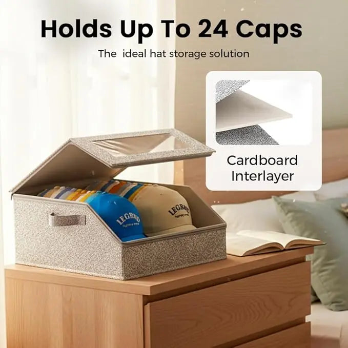 Large Stackable Hat Storage Boxes for Baseball Caps