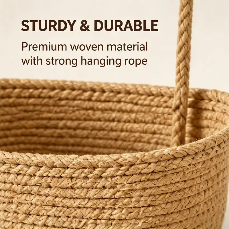 Woven Cotton 3-Tier Trapezoid Over-the-Door Basket
