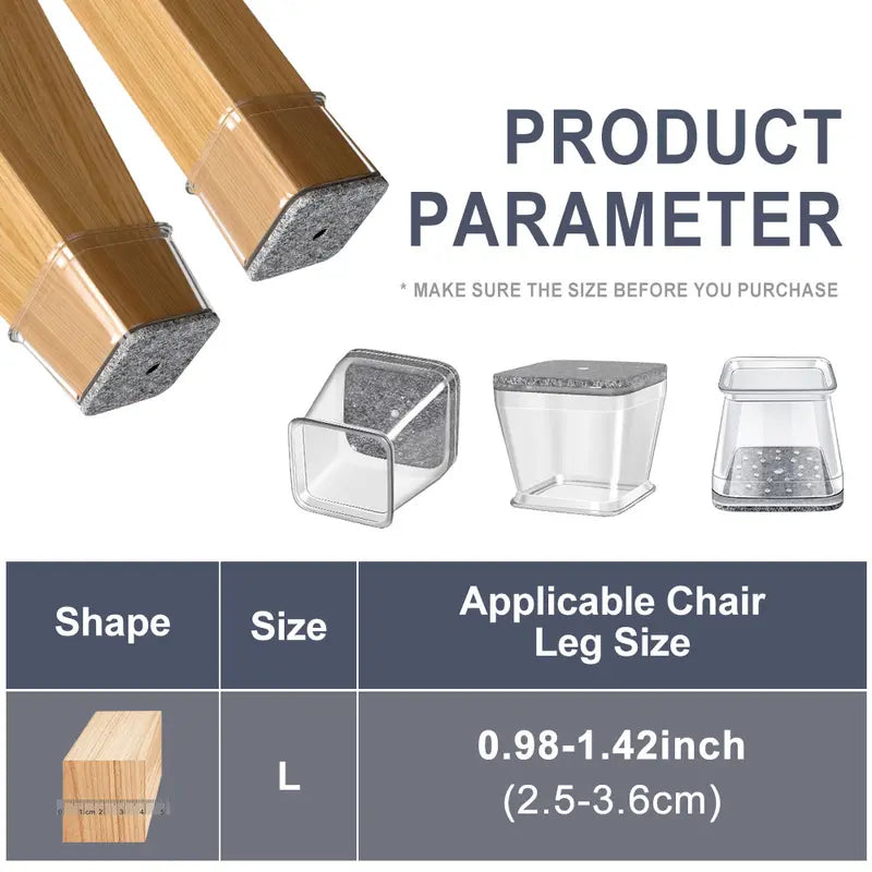 Square Chair Leg Floor Protectors
