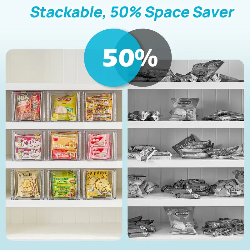 2-8 Pack 12in Stackable Undersink Storage Drawers