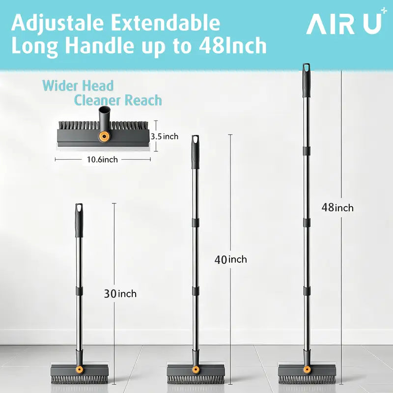 AIR U 3-in-1 Floor Scrub Brush with Long Handle