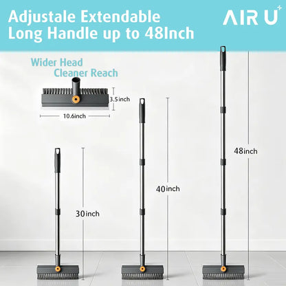 AIR U 3-in-1 Floor Scrub Brush with Long Handle