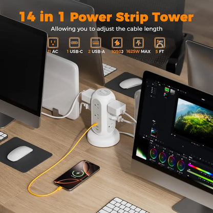 retractable extension cord power strip
