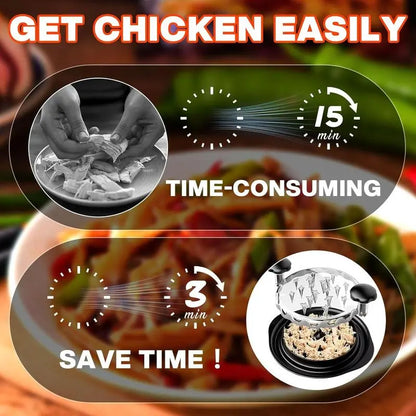 Chicken Shredder Large Chicken Breast Shredder Tool Twist with Brush&Fork