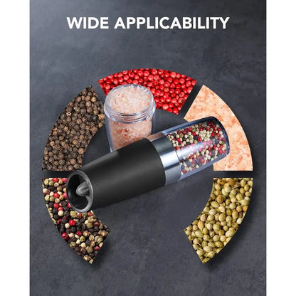 2pcs Gravity Electric Salt and Pepper Grinder Set