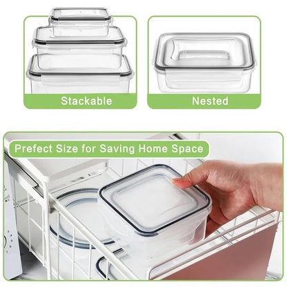 12/24pcs Reusable Leak-Proof Food Storage Containers