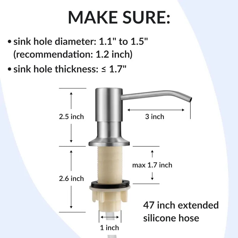 Brushed Nickel Stainless Steel Soap Dispenser Pump